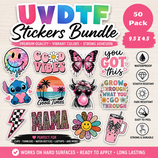 BUNDLE PACK OF 50 UV DTF 9.5X4.5